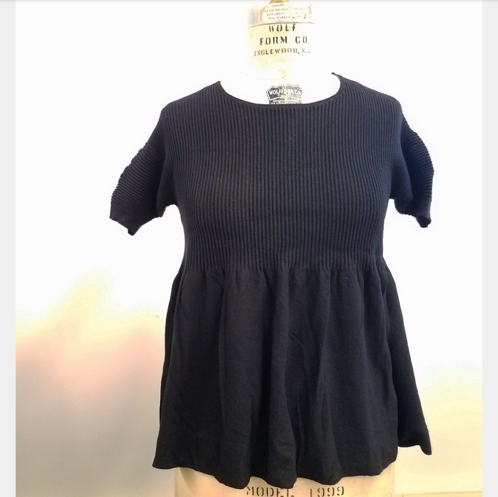 LOFT black baby doll top